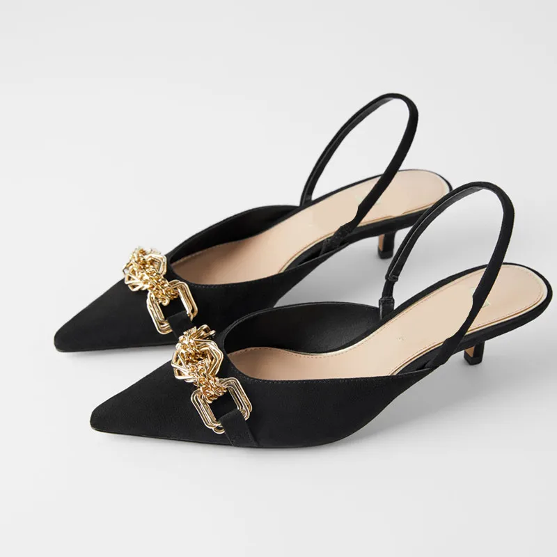 

2021 Sandals Comfort Shoes for Women All-Match High Heels Suit Female Beige Med Large Size Shallow Mouth New Velvet High-heeled