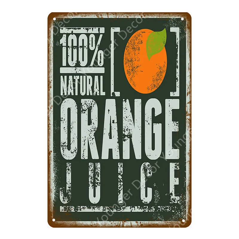 YD3627EI Продукты, фрукты, овощи металлические знаки Organge сок Винтаж Плакат Паб Бар Магазин сад Кухня Декор дома стены украшения YI-150 - Цвет: YD3627EI