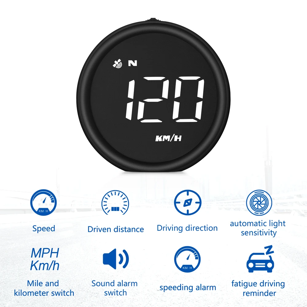 Car Head Up Display KM/h MPH Overspeed Alarm Speedometer Smart Gadgets GPS HUD Digital Gauges Auto Electronics Accessories | Автомобили и