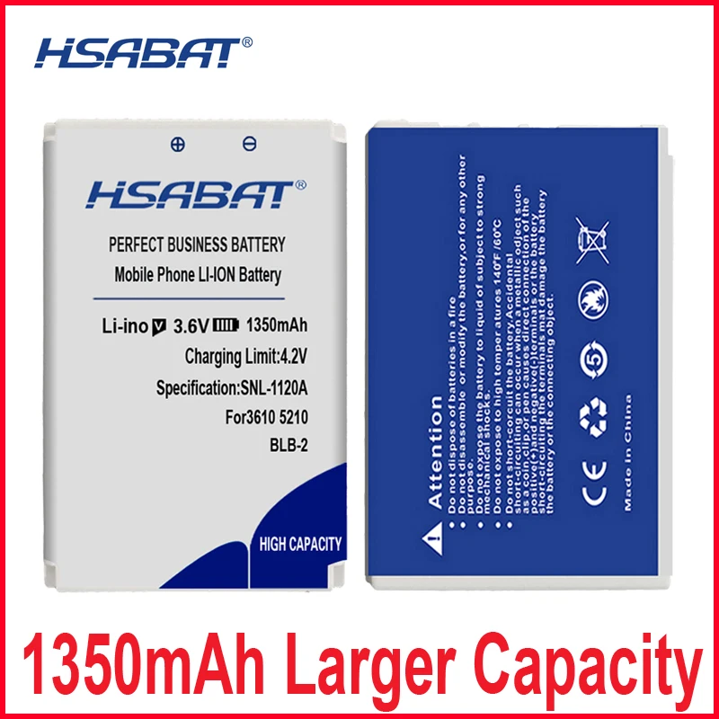 Новая аккумуляторная батарея HSABAT BLB 2 1350 мАч для Nokia 3610 5210 6500 6510 7650 8210 8250 8310 8850 8890