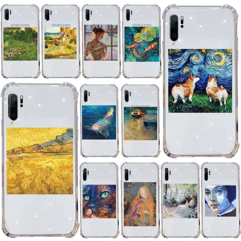 

oil painting beautiful Phone Cases Transparent for Samsung s9 s10 s20 Huawei honor P20 P30 P40 xiaomi note mi 8 9 pro lite plus