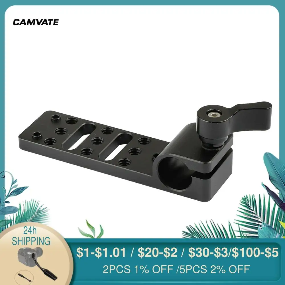

CAMVATE Extension Cheeseplate With Standard 15mm Single Rod Clamp For LED Flashlight / Monitor / microphone / LED light Mounting