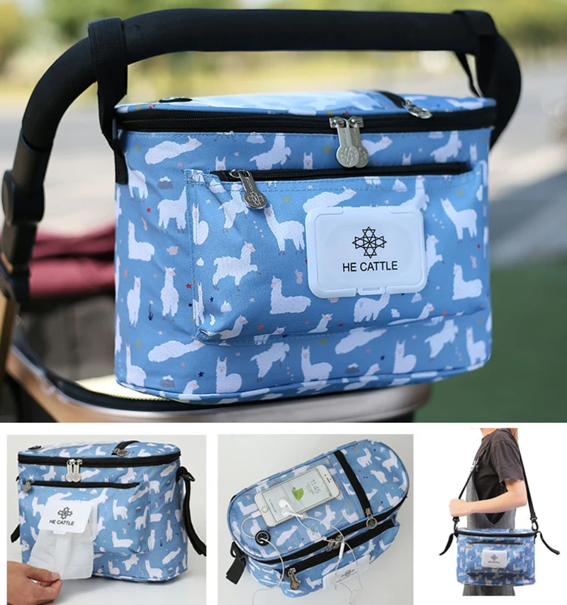 Мультяшная сумка-Органайзер для детской коляски аксессуары большая дорожная