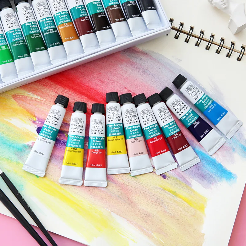 Winsor Ньютон акриловые Краски для Pintura Peinture Acrylique 10 мл 12/18/24 цветов набор краски акриловой Краски Pigmento товары для рукоделия