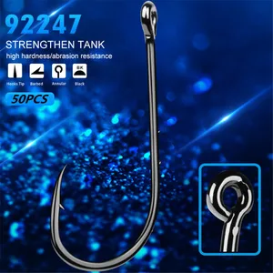 Рыболовные крючки 1 #-6 #, 50 шт.лот, углеродистая сталь