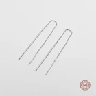 Женские длинные серьги-подвески из серебра пробы