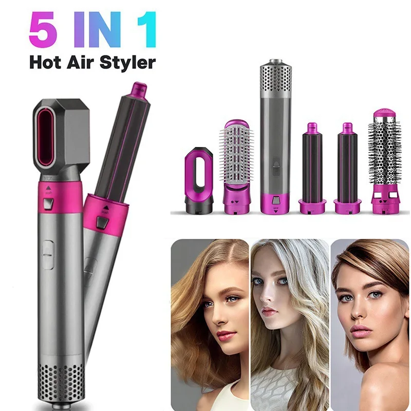 

5 In 1 One Step Hair Dryer & Volumizer Rotating Hairdryer Hair Straightener Comb Curling Brush Hair Dryers For Hair Styling Tool