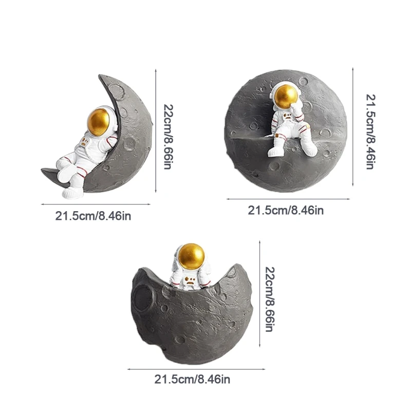 Скандинавская креативная 3D статуэтка астронавта и Луны из смолы подвесная