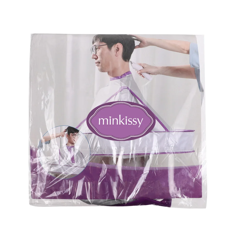 

Minkissy Hair Cutting Cloak Umbrella Cape Hair Catcher Folding Hairdressing Cape for Hair Styling Hair Dyeing (Purple)