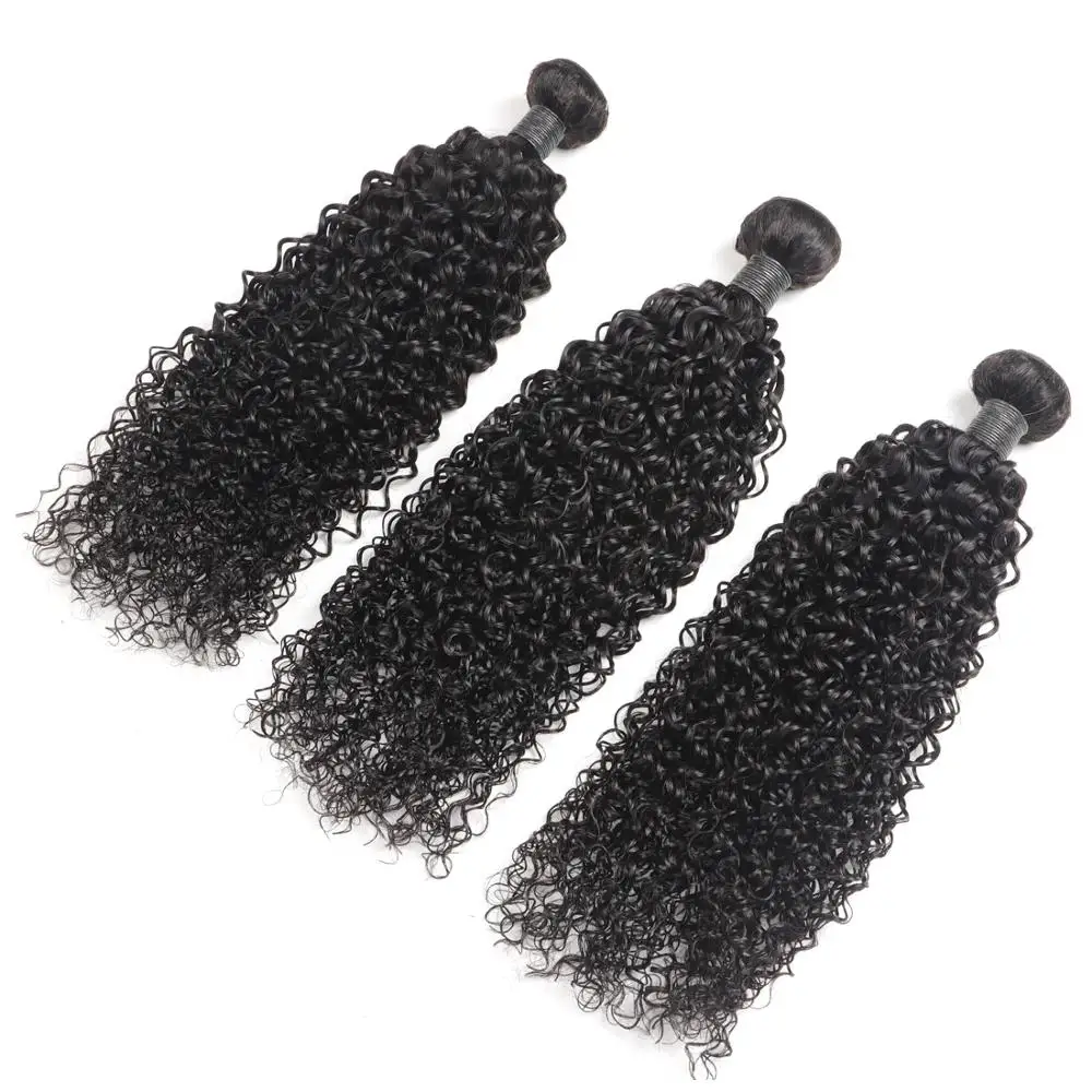 Индийские волосы 3/4 пучков кудри из ананаса 100% человеческие волнистые пучки
