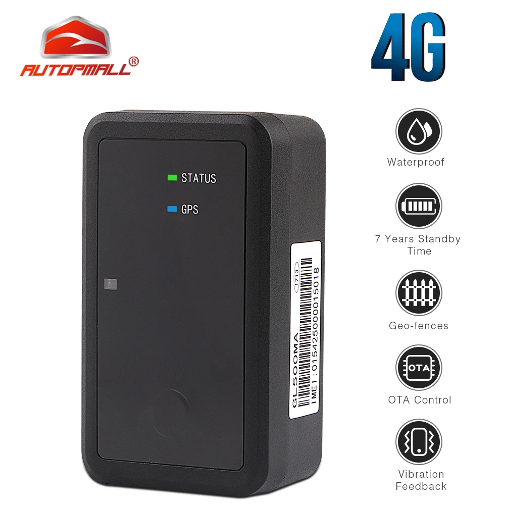GPS Tracker 4G Locator 7 Years Long Time Standby Light Sensor Alarm Geo-fence Tracking Device Waterproof Asset Trackers | Автомобили и