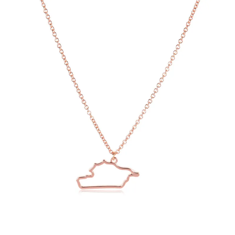 

Gift 1 Hollow Asia Syria map State geography Necklace Outline city Hometown geometric souvenir Clavicle Pendant Necklace Jewelry