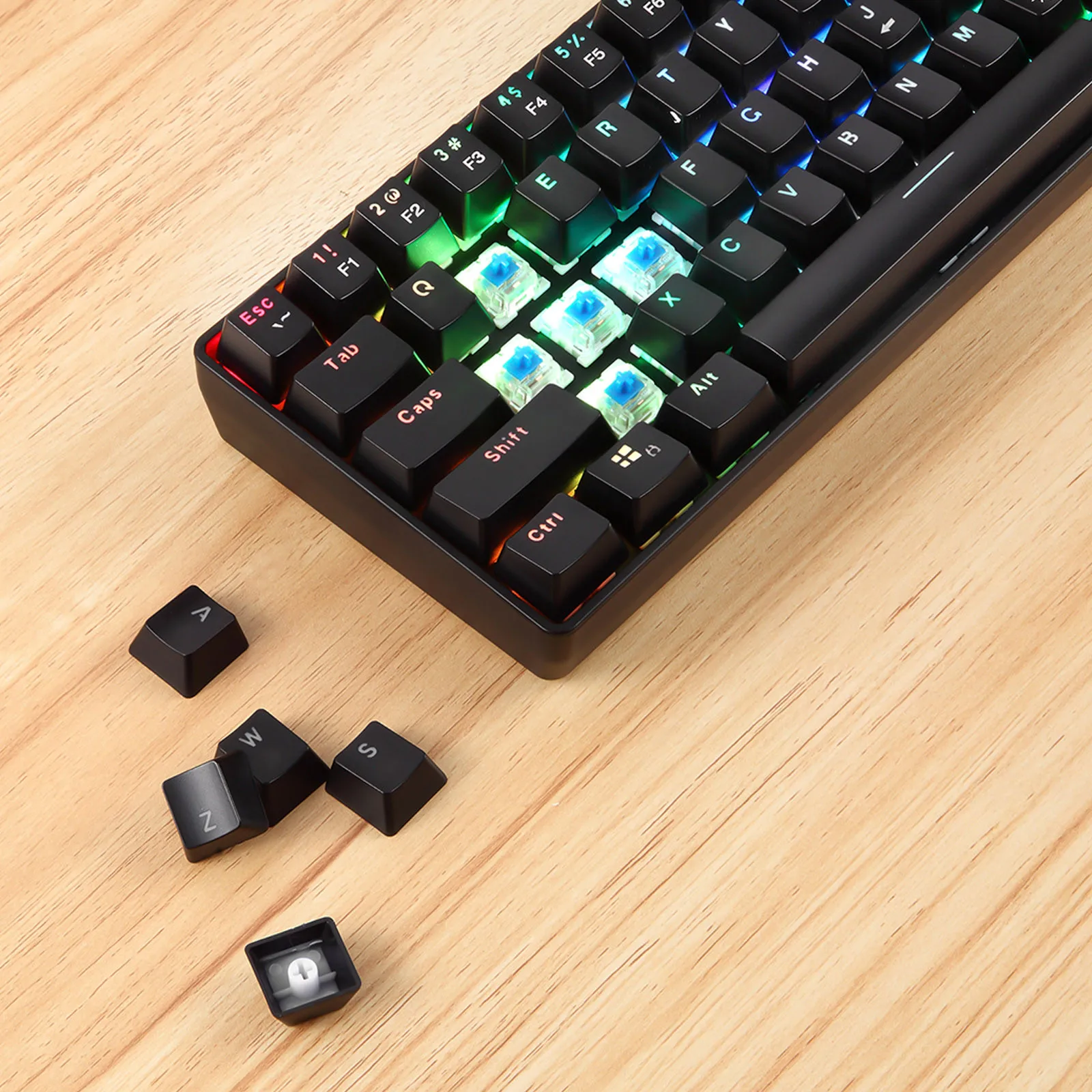 

2.4G Gaming Mechanical 61Keys Backlit Ergonomic Wireless keyboard Single Light Gaming Mechanical Keyboard For Desktop