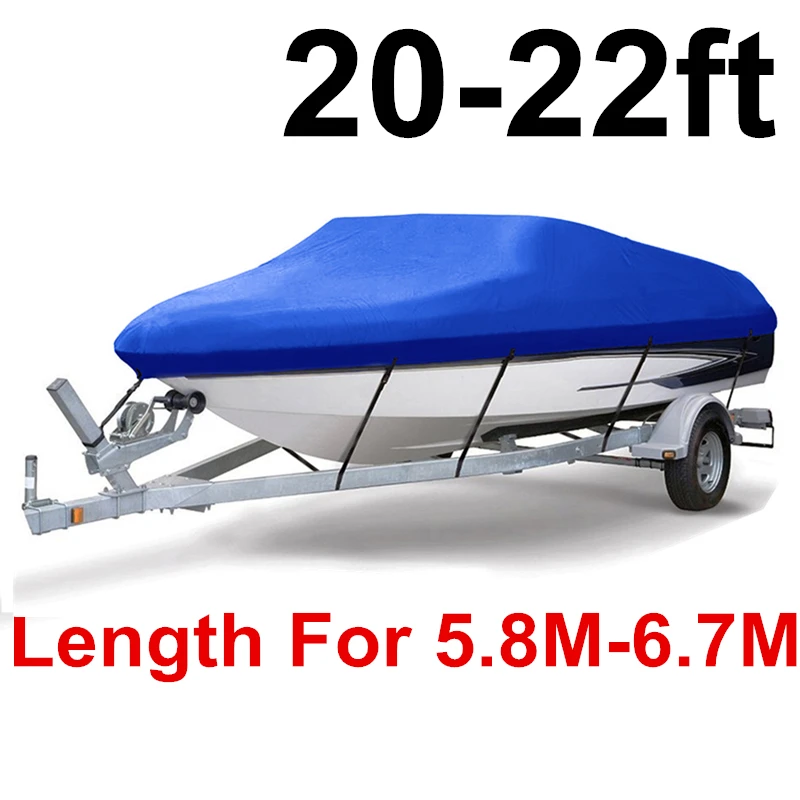 11-22ft Trailerable 210D Чехлы для лодок водонепроницаемый серый Солнцезащитный УФ-протектор сверхмощный катер для катания на лодке покрытие для рыбалки лыжный D45 - Цвет: 20-22ft