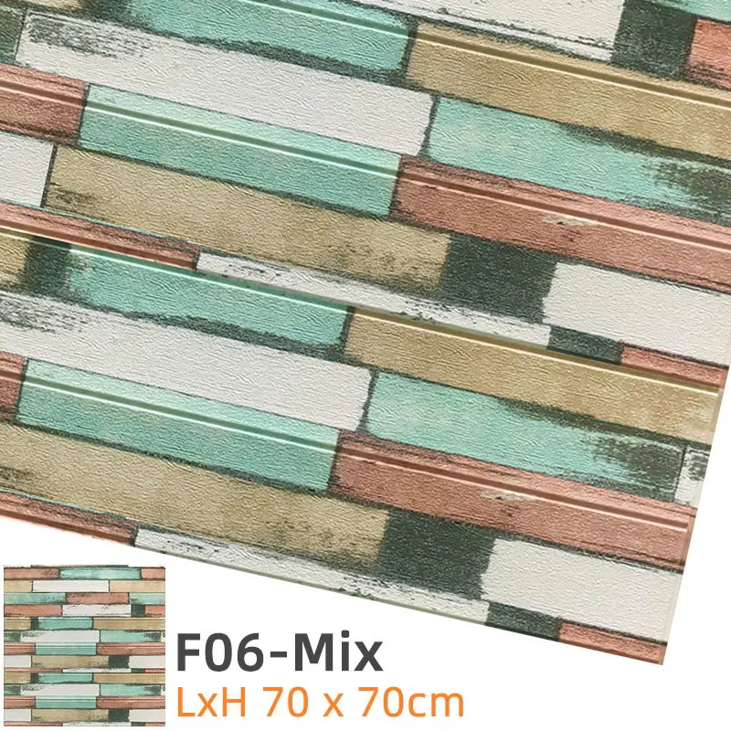 F06-Mix Kaguyahime 3D водонепроницаемые обои кирпич DIY самоклеющиеся наклейки s Декор домашний стикер для кухни для детской комнаты мраморные обои - Цвет: F06-Mix