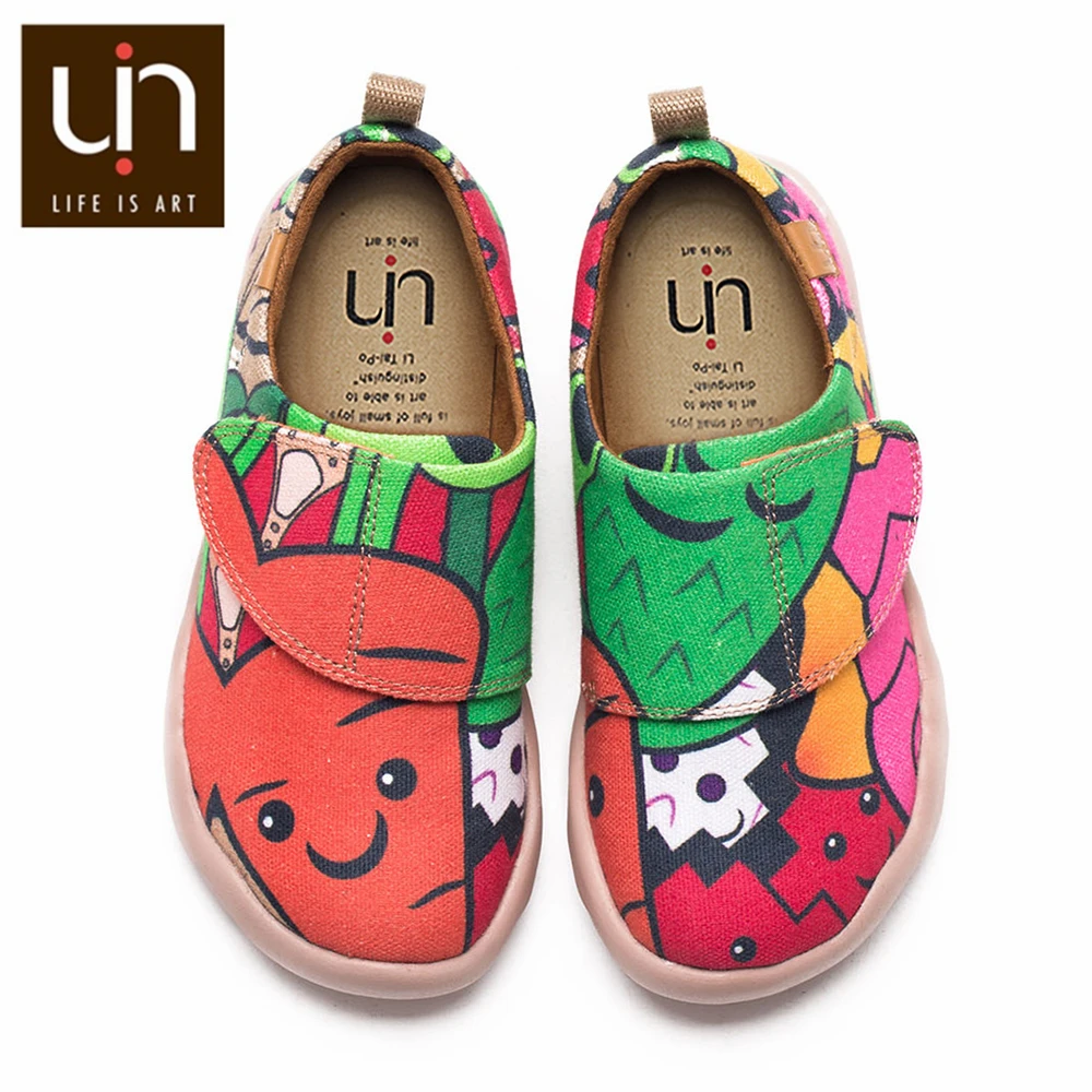 

UIN Carrot and His Friends Design Painted Canvas Sneakers for Little Kids Casual Soft Shoes Boys/Girls Children Fashion Shoes