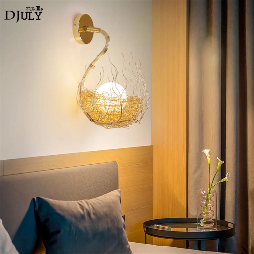 Светодиодная настенная лампа в скандинавском стиле дизайнерский стеклянный