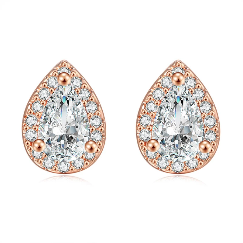 

Ailodo Women Stud Earrings Fashion Water Drop Shape Cubic Zirconia Earrings Party Wedding Jewelry Birthday Gift 20DEC36