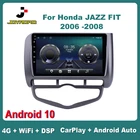 Автомагнитола 9 дюймов для Honda JAZZ FIT 2006 -2008 Android 10 Carplay Auto 4G Sim Wi-Fi DSP RDS автомобильный радиоприемник стерео Мультимедийный видеоплеер GPS 2Din