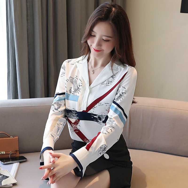 Принт с длинным рукавом корейская модная одежда для женщин сексуальная