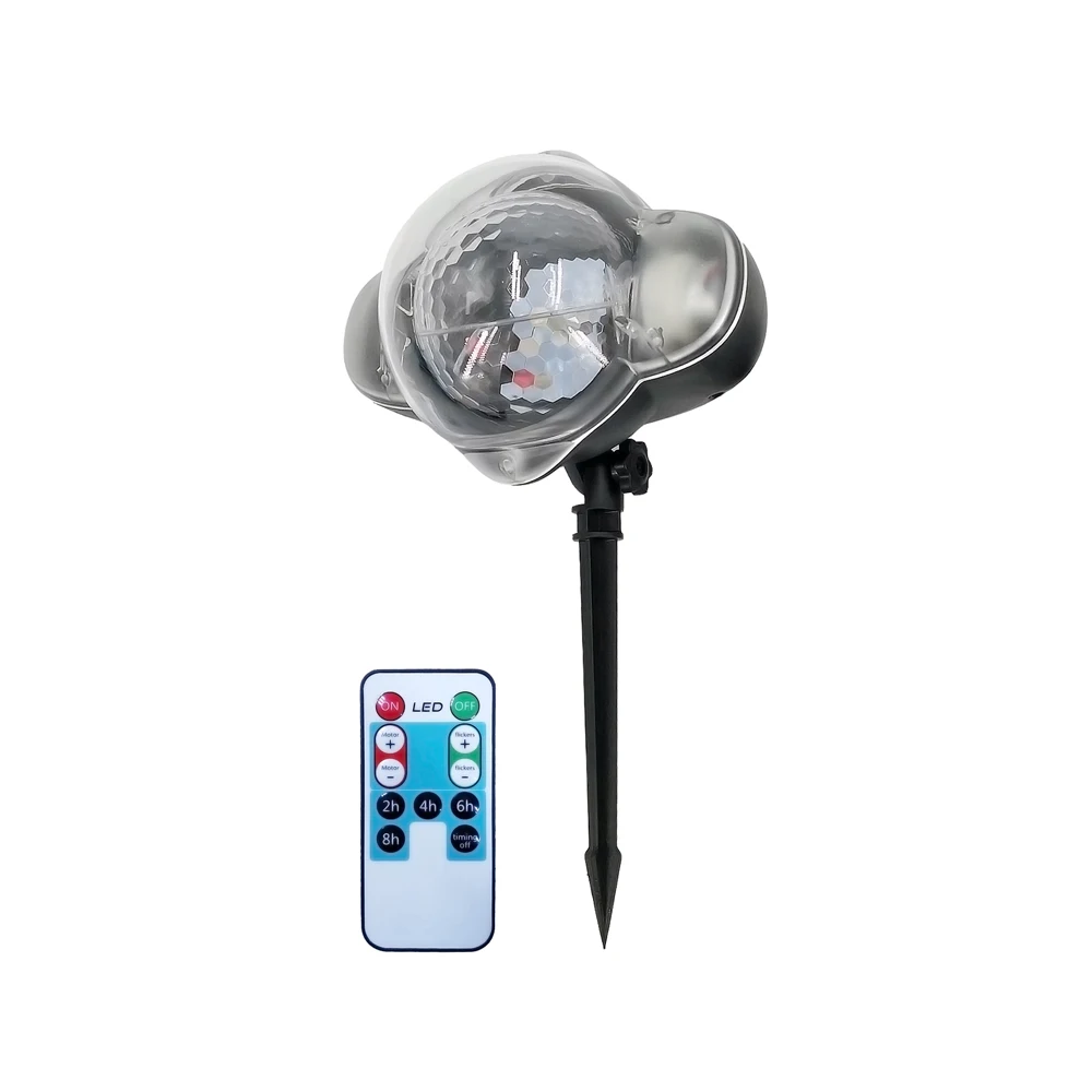 

Светодиодный мини-светильник для снега, проектор для газона с дистанционным управлением, водонепроницаемый, регулируемый, для рождевечерн...