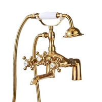 bathroom bathtub faucets hot cold brass mixer taps with copper handheld wall mounted phone shape goldantiquechromeblack
