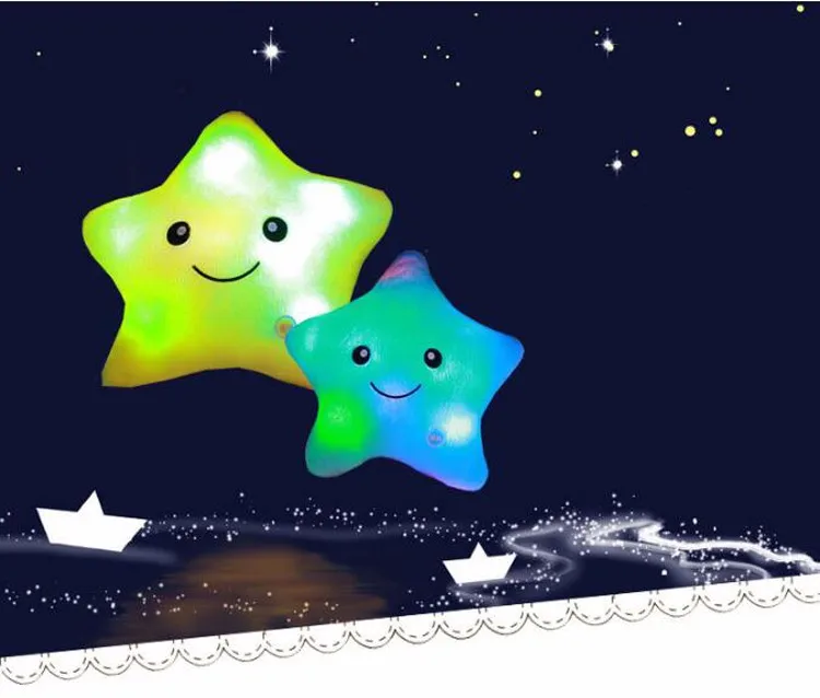 Светящаяся подушка, рождественские игрушки, светодиодные звезды, детский горячий светильник на день рождения, Подарочная подушка, плюшевая подушка, цветная светодиодная Подушка, светильник