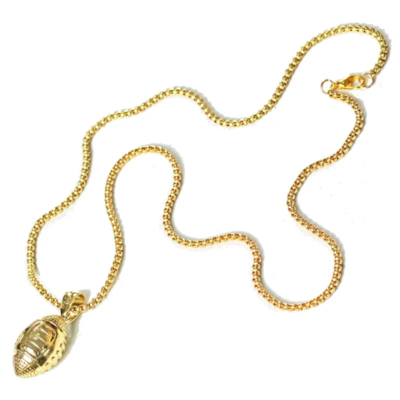 3D кулон в виде американского футбольного мяча мужское Спортивное ожерелье из