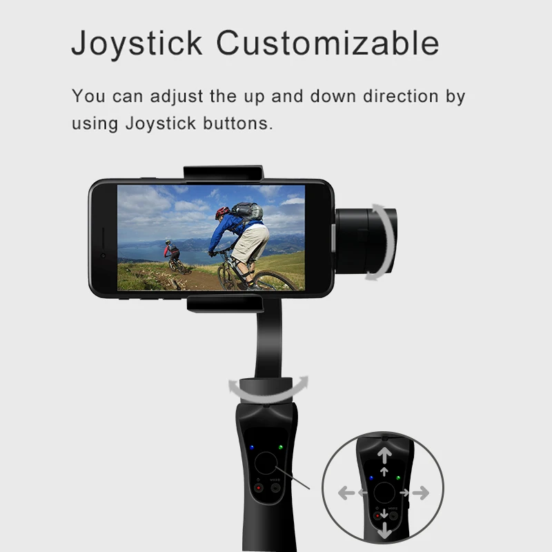 3 осевой ручной шарнирный стабилизатор soocoo для смартфона до 6 0 дюймов с фокусом и