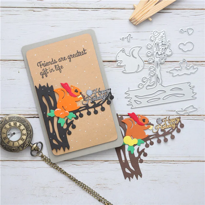 Металлические штампы Eastshape в виде беличьего дерева новинка 2020 для рукоделия