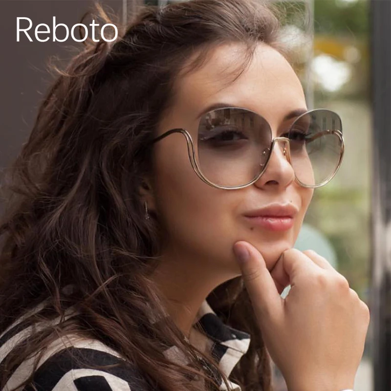 Роскошные брендовые круглые солнцезащитные очки в полуоправе для женщин без