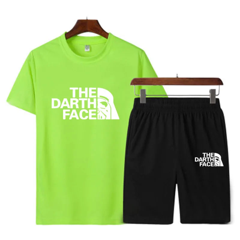 

Men's track suit two-piece summer clothing T-shirt and shorts sports track suit men's T-shirt plus size sports suit