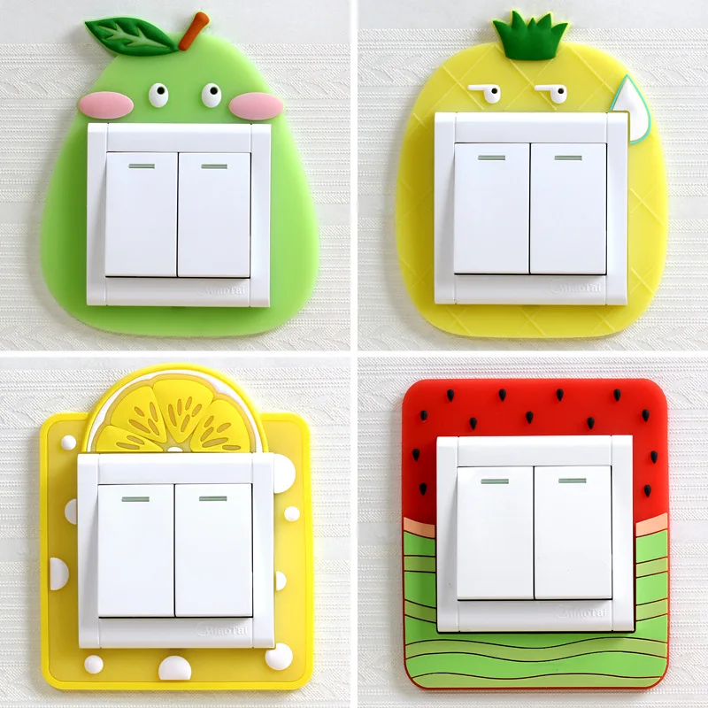 Cartoon 3D Wall Silicone Switch Sticker Luminous and Socket Soft Protective Cover On-Off Decor Stickers | Дом и сад