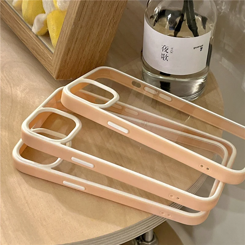 

Transparent Case for iPhone 13 Pro Max XR X XS 7 8 Plus Clear Plain Silicone Matte Bumper Cover for iPhone 12 Pro max 11 Lovely