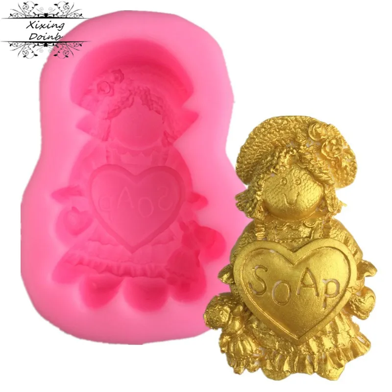 Маленькая девочка форма шоколадный пудинг сахар поворотный Торт Украшение