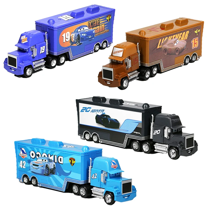 

2021 Disney Pixar Тачки 2 игрушки Молния Маккуин Джексон шторм Мак дядя грузовик 1:55 Литые металлические модели детские подарки на день рождения