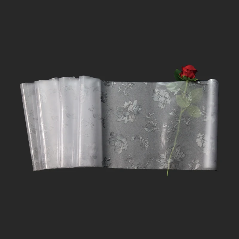 Пленка на окно с цветочным узором гибискуса из ПВХ матовая индивидуальная 3D