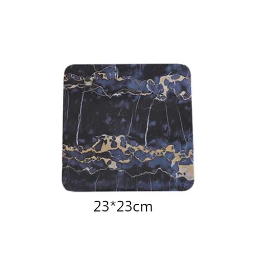 Blue-Square-S JINSERTA Меламиновый поднос мраморный прямоугольник десерт фруктовый торт закуски тарелка Отель Ресторан Кафе Чай Кофе поднос - Цвет: Blue-Square-S
