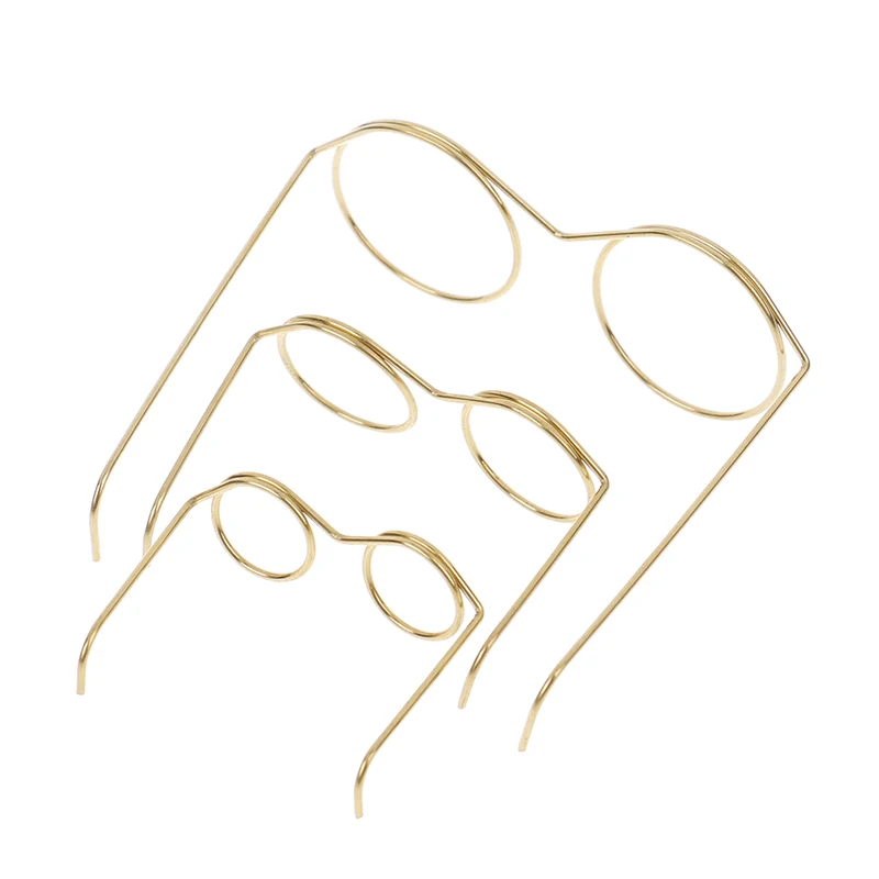 10 шт./упак. мини Модная Золотая круглая оправа для очков без оправы кукол