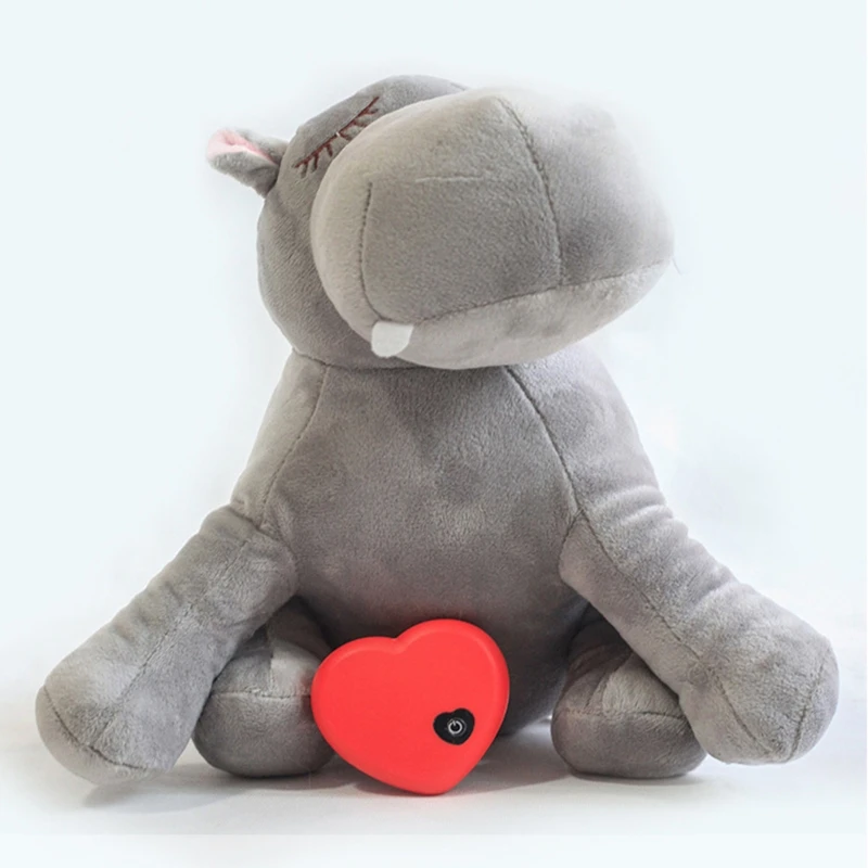 

Cute Animal Shape Heartbeat Puppy Behavioral Training Toy Plush Pet Comfortable Snuggle Anxiety Relief Sleep Aid Doll Durable Do