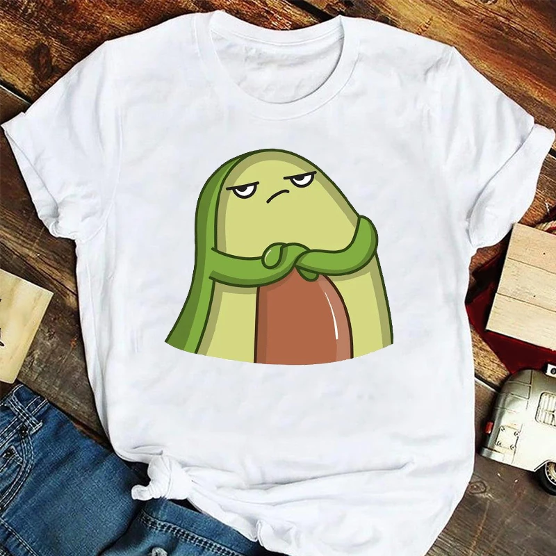 

Summer Cartoon Fruit Avocado Funny 90s Clothing Women Fashion Tshirts Clothes Graphic T Top Lady Print Female loose Tee T-Shirt