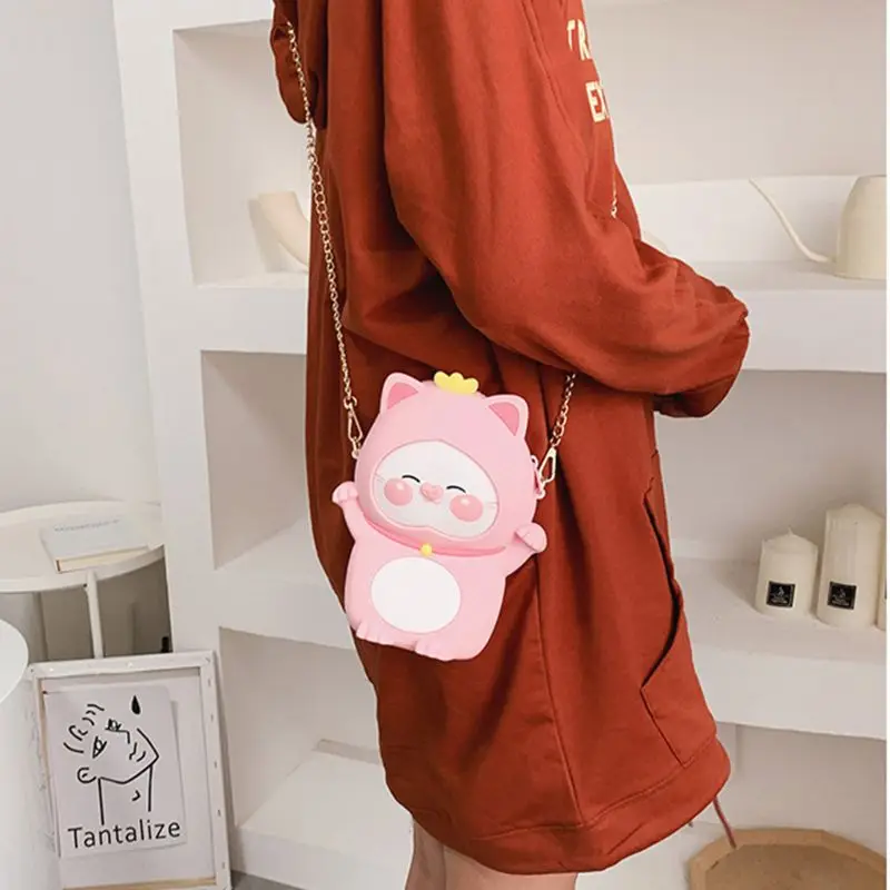 

2021 New Cartoon Silicone Crossbody Phone Pouch Shoulder Bag Tote Purse Flap Satchel