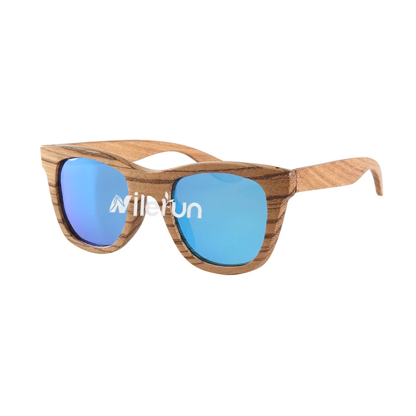 Купи Nilerun Brand Classic Unique Handmade Natural Zebra Wood Wooden Sunglasses with Mirror Blue Polarized Lenses for Men and Women за 1,920 рублей в магазине AliExpress