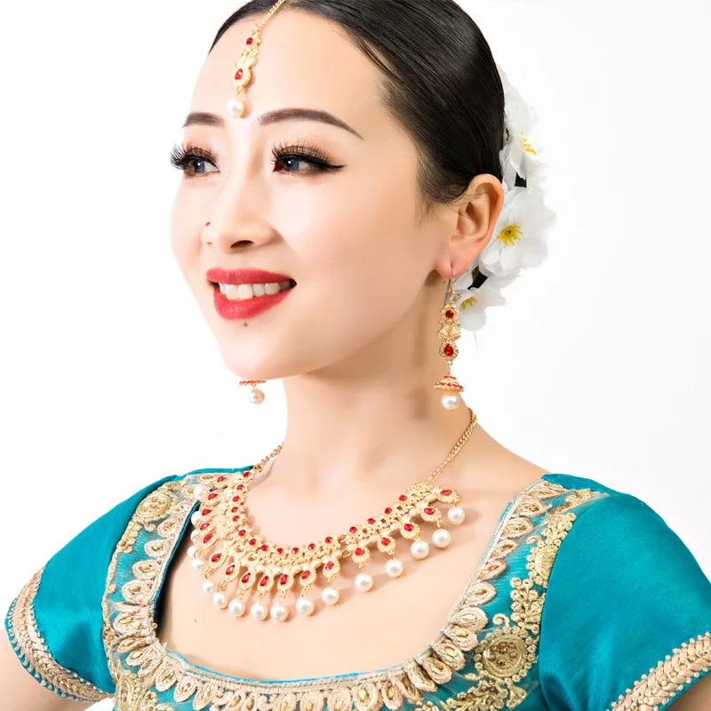 2020 New India Nepal Dance Accessory Woman Performance Party Gift Headwear Shoot Lady Headdress Drop Earrings | Тематическая одежда