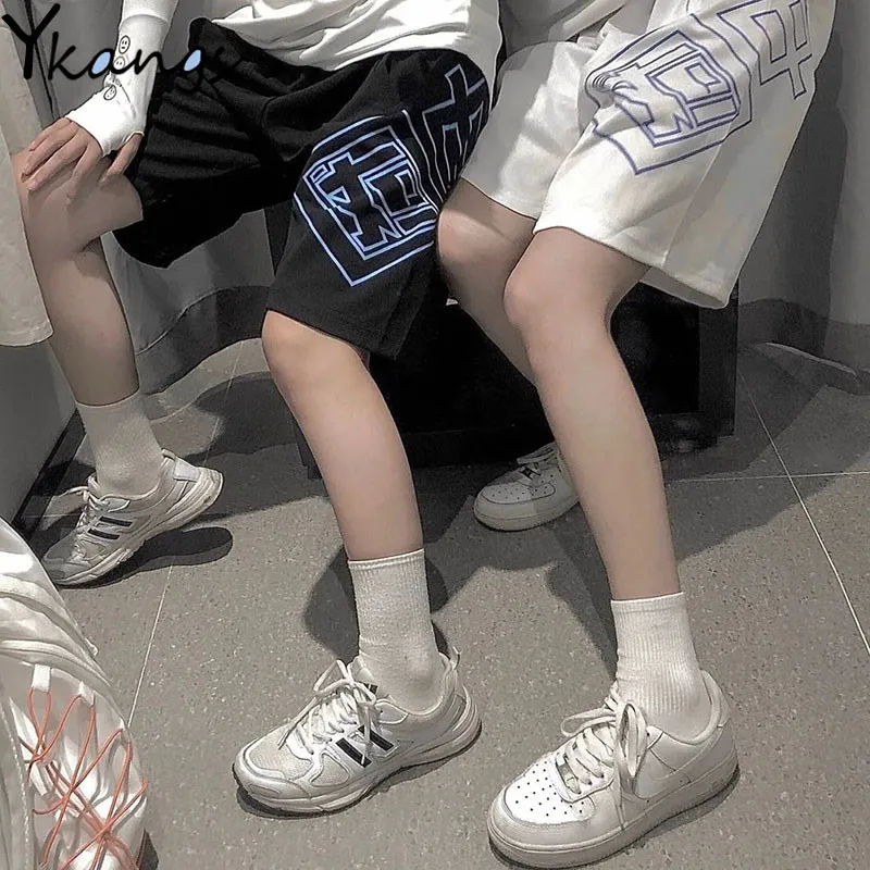 

Спортивные шорты с китайским принтом 2021, летние свободные дышащие женские шорты с высокой талией, повседневные модные женские брюки с широк...