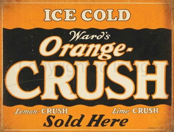 

ICE COLD ORANGE CRUSH BAR KITCHEN METAL TIN SIGN POSTER WALL PLAQUE