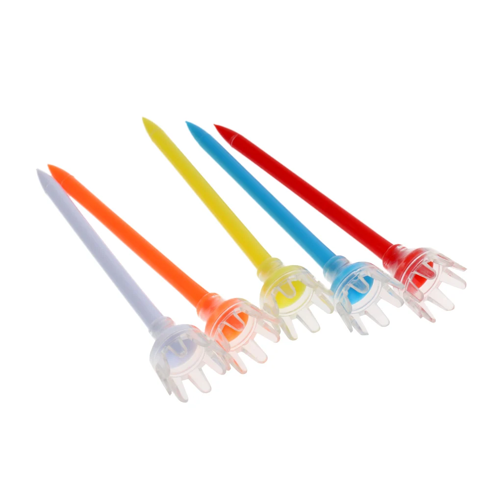 

Lightweight and Durable Plastic Crown Top Golf Tees 90mm, Set of 5, Random Color