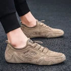 Туфли Y233 мужские кожаные, оригинальные повседневные кроссовки из воловьей замши, дизайнерские Мокасины, дышащая обувь для вождения