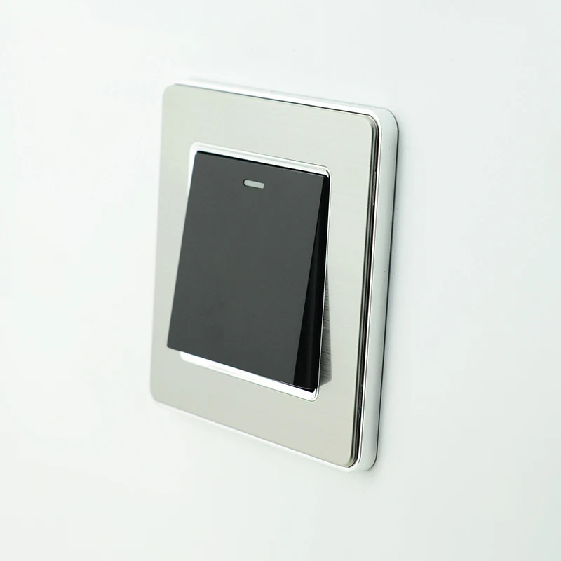 

Avoir 1/2/3/4 Gang 1/2 Way Light Switch Wall Power Button Switch EU FR Standard Socket Stainless Steel Panel Lamp Light