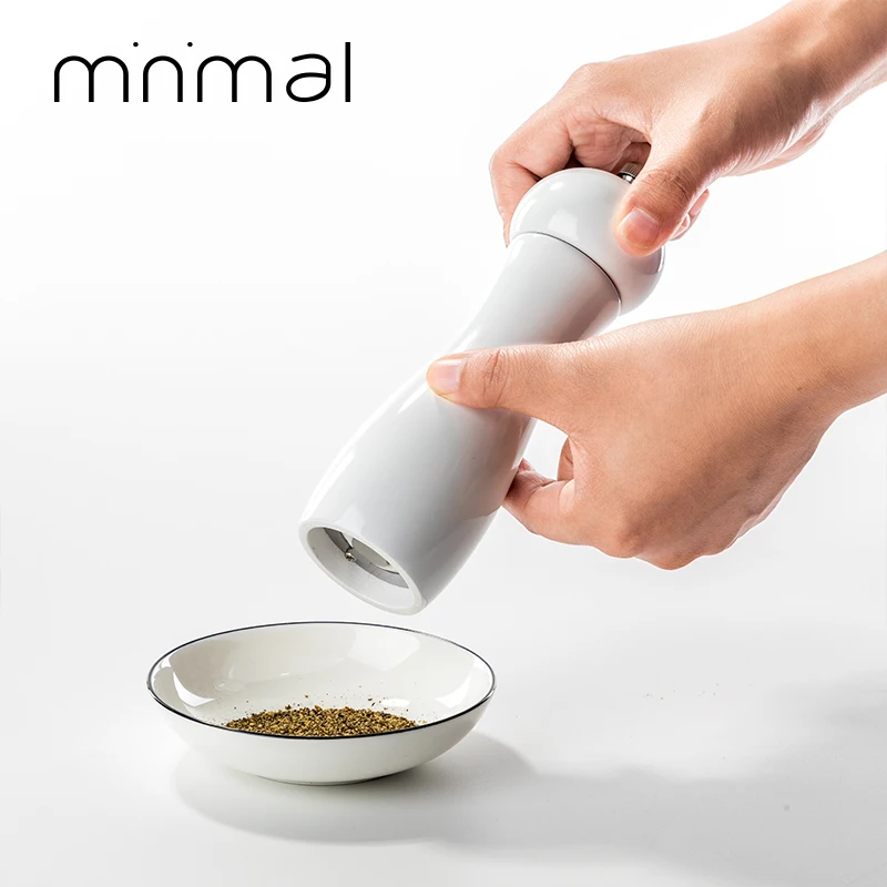 

Salt and Pepper Mills, Solid Wood Pepper Mill with Strong Adjustable Ceramic Grinder 5" 8" 10" - Kitchen Tools by mnmal